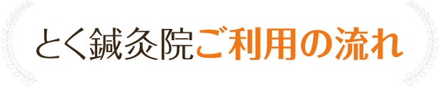 とく鍼灸院ご利用の流れ